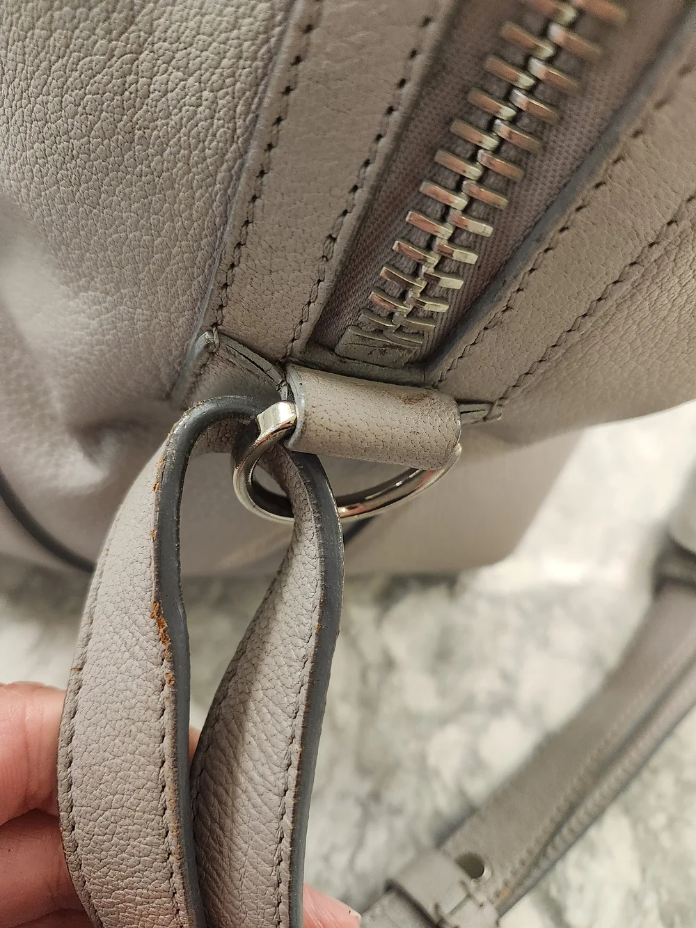 Givenchy Pure Medium Chain Satchel – Light Taupe Gray Leather – Authentic w/ COA